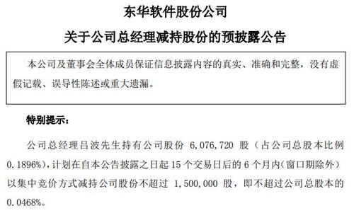 東華軟件總經(jīng)理呂波擬減持不超過150萬股，信息系統(tǒng)集成服務(wù)行業(yè)前景引關(guān)注